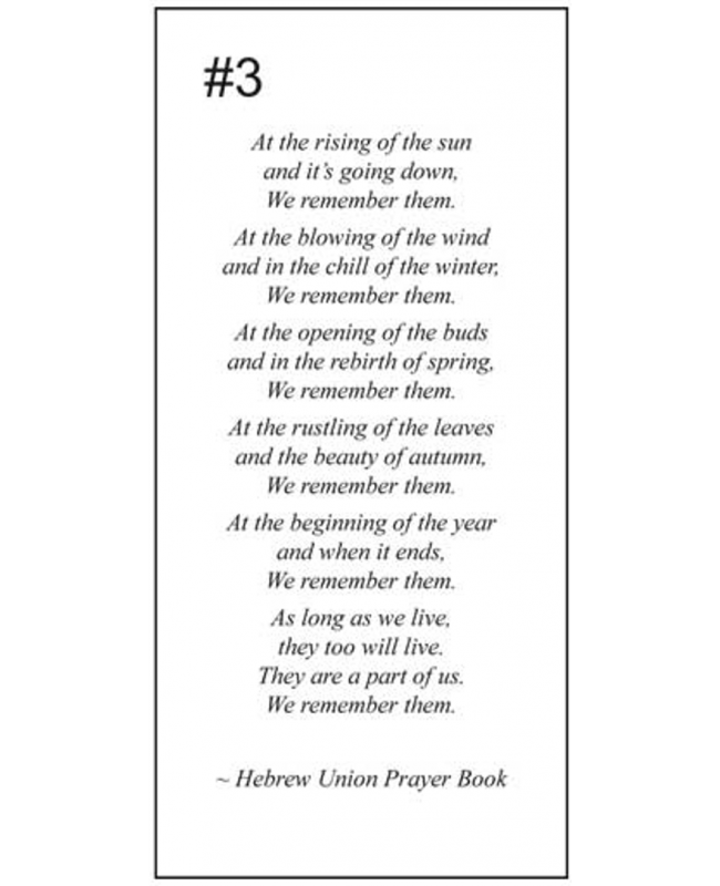 Memorial Bookmarks For Funeral Service