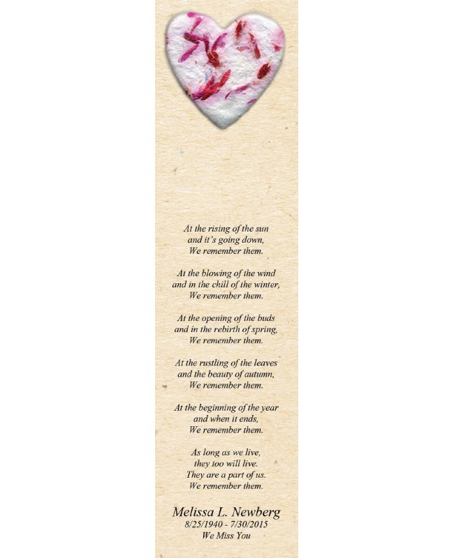 Memorial bookmarks create online