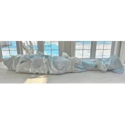 Sanctum Two Layer Gauzed Cotton Muslin Shroud - INDIGO TIE-DYE