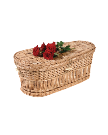 24" - 48" Infant Woven Willow Caskets - Includes Personalized Bamboo Plaque - Ground Shipping Included