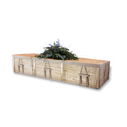 Four-Point Bamboo Casket - Includes Personalized Bamboo Plaque - Ground Shipping Included