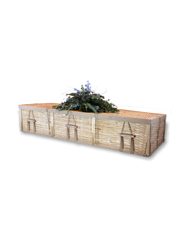 Four-Point Bamboo Casket - Includes Personalized Bamboo Plaque - Ground Shipping Included