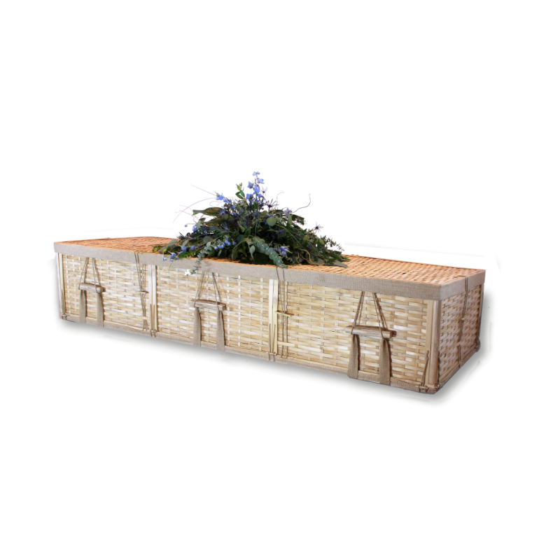 Four-Point Bamboo Casket - Includes Personalized Bamboo Plaque - Ground Shipping Included