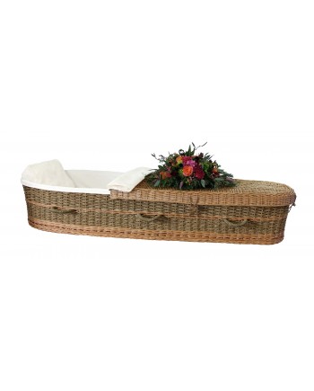 Seagrass Adult Casket - Includes Personalized Bamboo Plaque - Ground Shipping Included