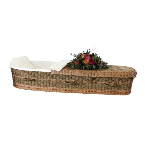 Seagrass Adult Casket - Includes Personalized Bamboo Plaque - Ground Shipping Included