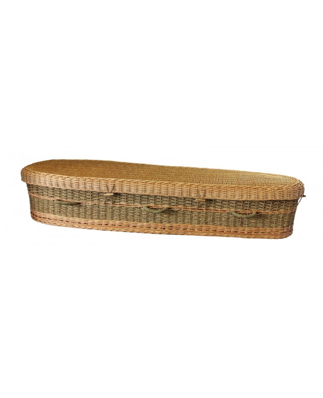 Seagrass Adult Casket - Includes Personalized Bamboo Plaque - Ground Shipping Included