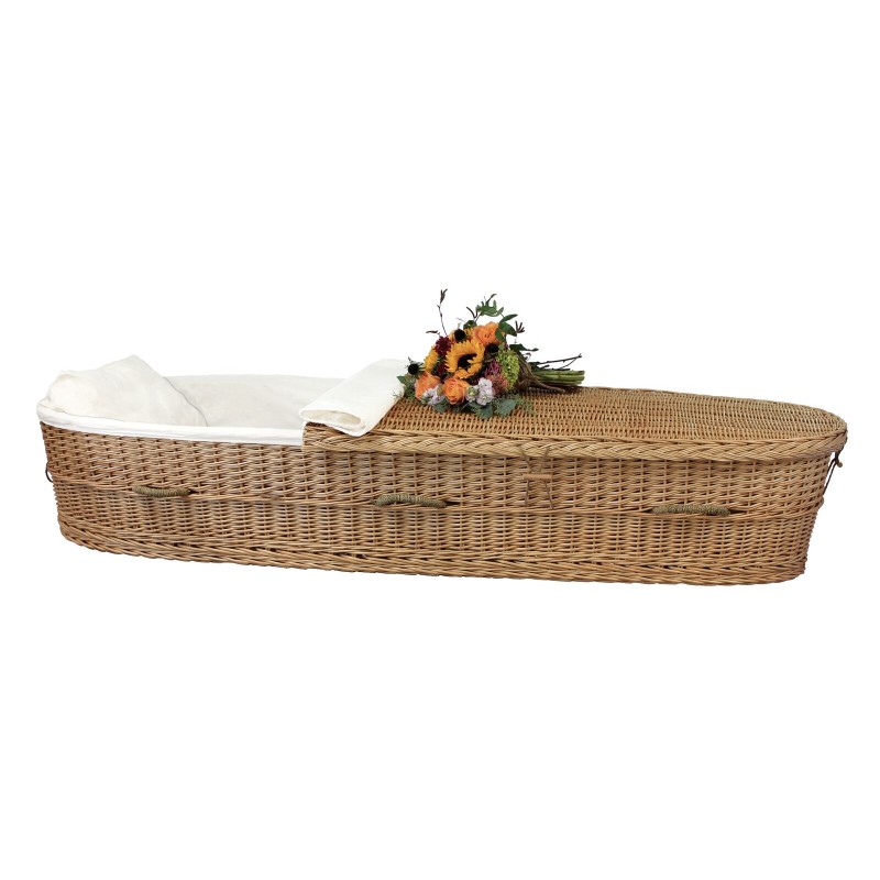 Adult Willow Casket - Includes Personalized Bamboo Plaque - Ground Shipping Included