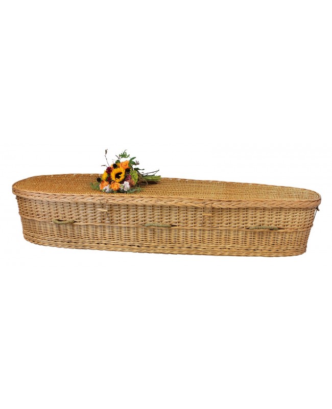 Adult Willow Casket - Includes Personalized Bamboo Plaque - Ground Shipping Included