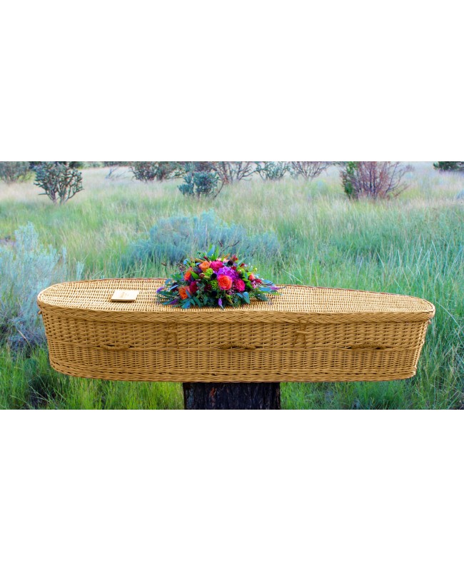 Biodegradable willow casket for human burial