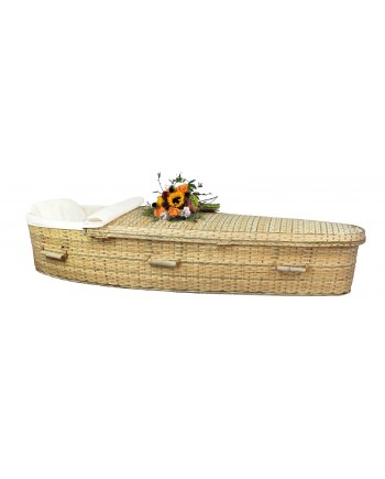 Bamboo Adult Casket  - Includes Personalized Bamboo Plaque - Ground Shipping Included