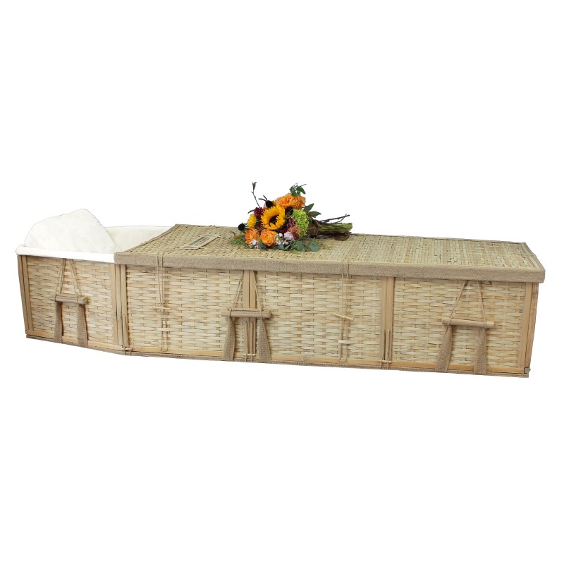 Six-Point Adult Bamboo Coffin - Unassembled - 6' 5" - Ground Shipping Included