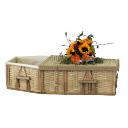24" or 36" Six-Point Infant Bamboo Coffin - Includes Personalized Bamboo Plaque - Ground Shipping Included