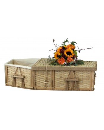Six-Point Infant Bamboo Coffin - Includes Personalized Bamboo Plaque - Ground Shipping Included