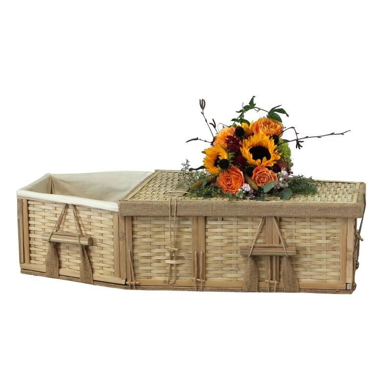 24" or 36" Six-Point Infant Bamboo Coffin - Includes Personalized Bamboo Plaque - Ground Shipping Included