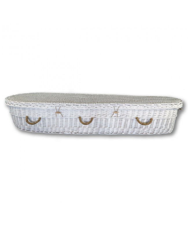White Willow Casket - Includes Personalized Bamboo Plaque - Ground Shipping Included