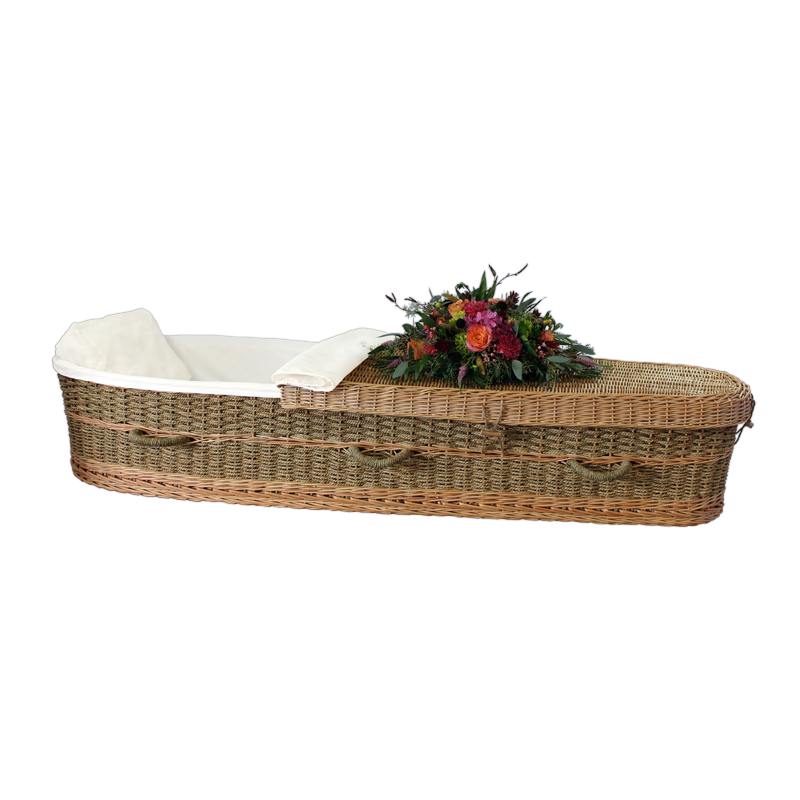 24" - 48" Infant Woven Seagrass Caskets - Includes Personalized Bamboo Plaque - Ground Shipping Included