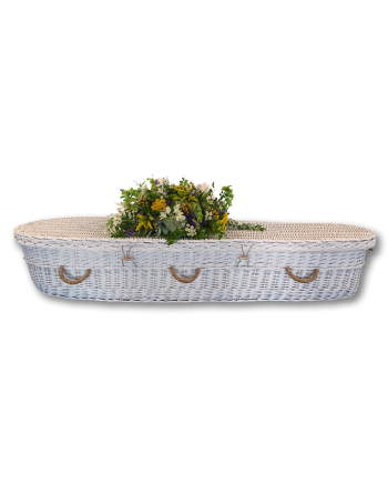 24" - 48" White Willow Child Caskets - Includes Personalized Bamboo Plaque - Ground Shipping Included