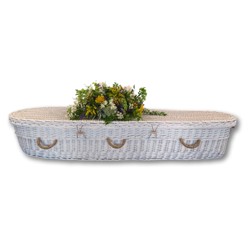 24" - 48" White Willow Child Caskets - Includes Personalized Bamboo Plaque - Ground Shipping Included
