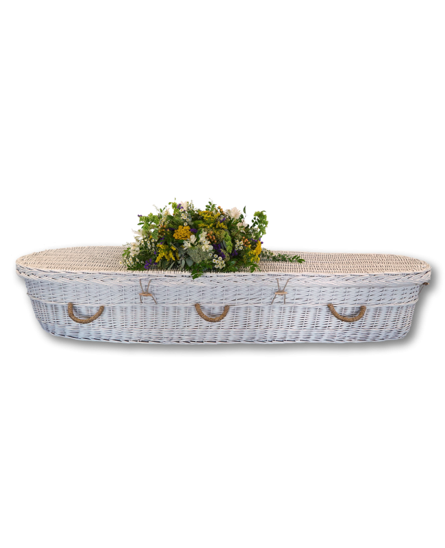 24" White Willow Child Caskets - Includes Personalized Bamboo Plaque - Ground Shipping Included