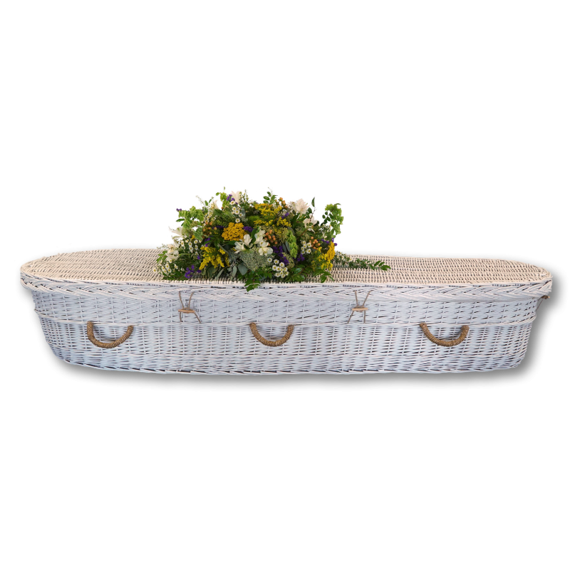 24" - 48" White Willow Child Caskets - Includes Personalized Bamboo Plaque - Ground Shipping Included