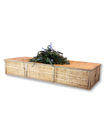 Simple Bamboo Coffin - Includes Personalized Bamboo Plaque - Ground Shipping Included