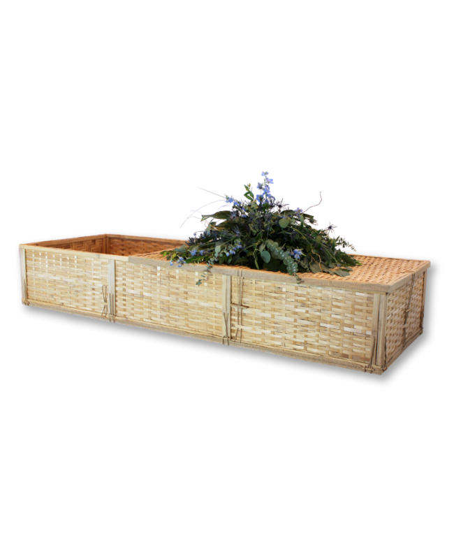 Simple Bamboo Coffin - Includes Personalized Bamboo Plaque - Ground Shipping Included