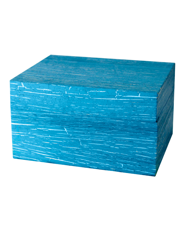 Handmade Antique Turquoise Blue Pet Memory Chest Box