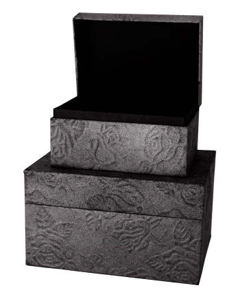 Pet Memory Chest - Embossed Metallic Black