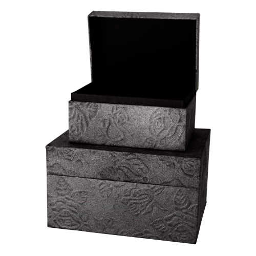 Pet Memory Chest - Embossed Metallic Black