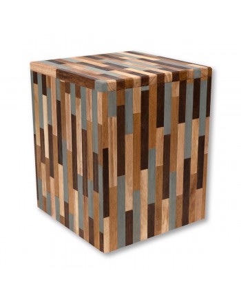 Traditional Repurposed Wood Urn-Mosaic