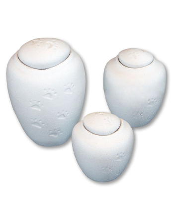 Oceane Quartz with Paw Prints Urns