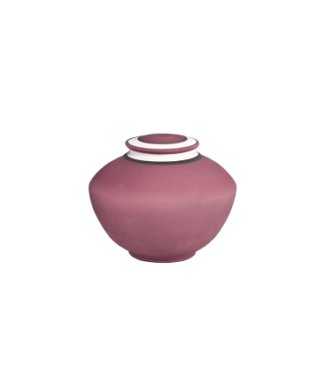 Nature I - Red Porcelain Broad Vase w/White Detail (Adult)
