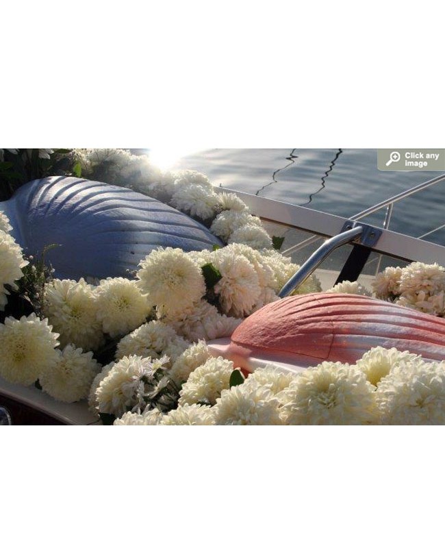 Pearl seashell urn for sea burial