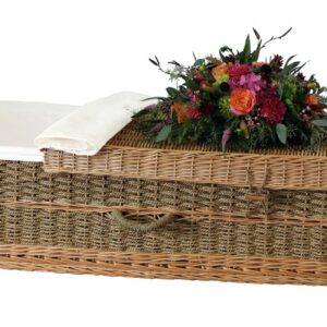 Seagrass Adult Casket – Includes Personalized Bamboo Plaque – Ground Shipping Included