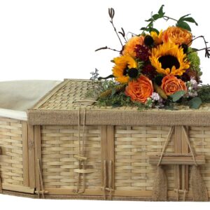 24″ or 36″ Six-Point Infant Bamboo Coffin – Includes Personalized Bamboo Plaque – Ground Shipping Included