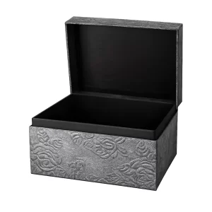 Pet Memory Chest – Embossed Metallic Black