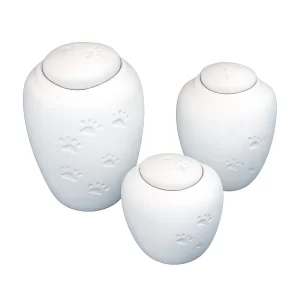 Oceane Quartz with Paw Prints Urns