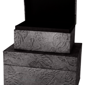 Pet Memory Chest – Embossed Metallic Black