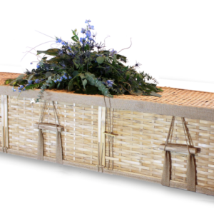 Four-Point Bamboo Casket Assembled – Includes Personalized Bamboo Plaque – Ground Shipping Included