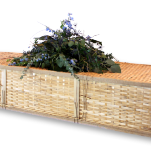 Simple Bamboo Burial or Cremation Container – Includes Personalized Bamboo Plaque – Ground Shipping Included