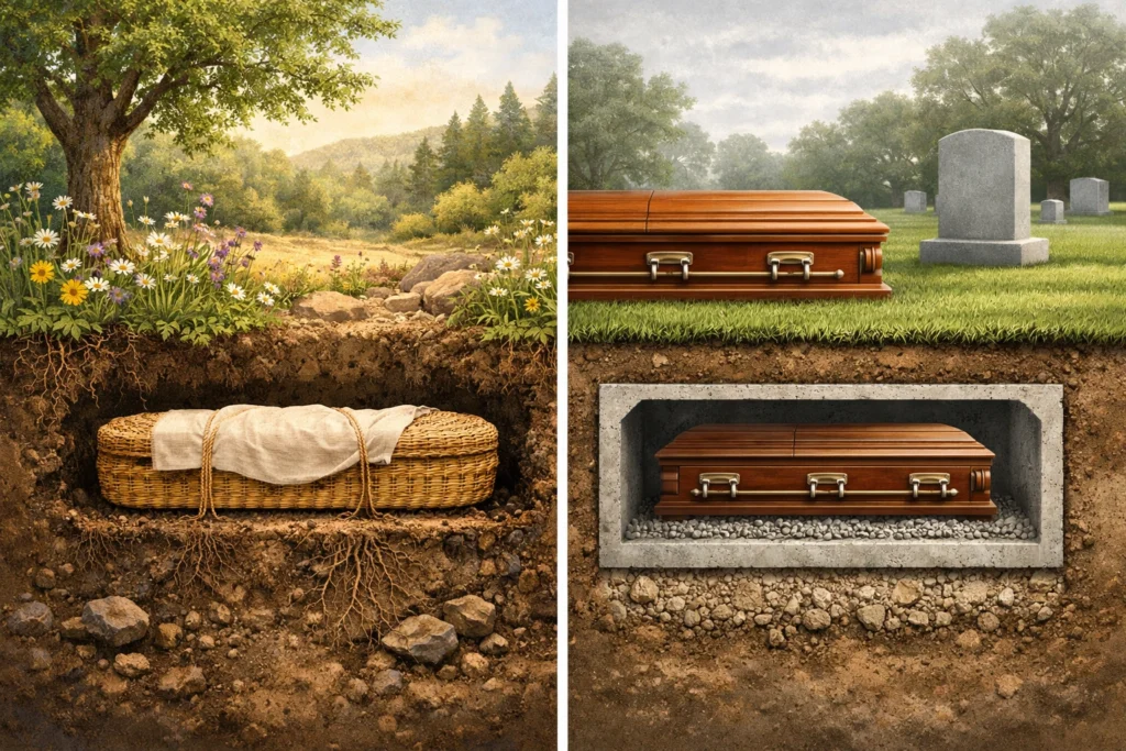 green burial vs traditional burial