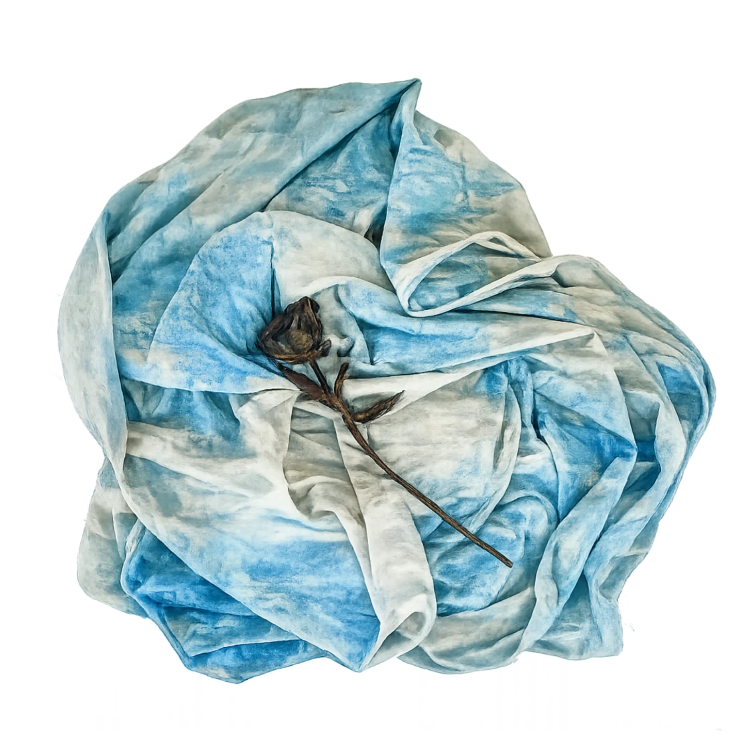 Sanctum Hemp Cotton Jersey Shroud INDIGO MARBLED image1